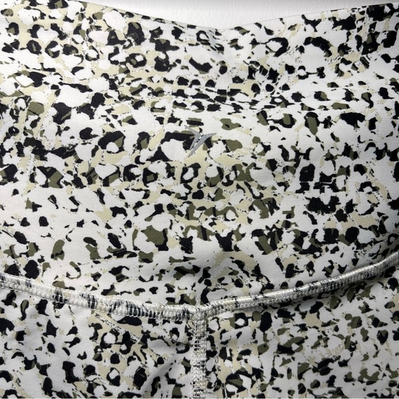 Old Navy women's white olive green splatter high waisted power soft leggings L - Picture 7 of 8